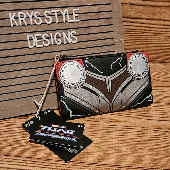 Loungefly Marvel Disney Thor love and thunder glows in dark wallet NWT - Picture 1 of 6